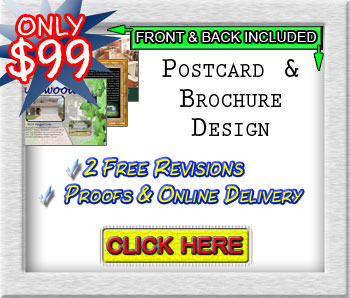 Graphic Design Special - $99 Postcard design